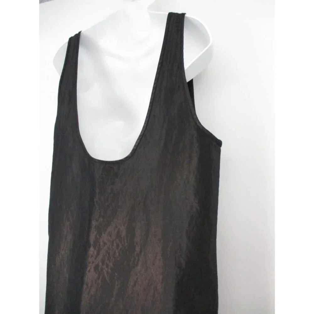 Zara Black Mini Dress Satin Effect Womens XL Sleeveless